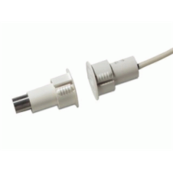 Contatto magnetico ad incasso per porte in ferro con cavo. GAP 9 mm.

