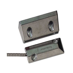 Contatto magnetico in alluminio a pavimento. GAP 75 mm. Cavo armato. IMQ I Liv.
