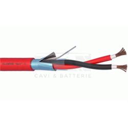 Cavo 2x1,0 twistato e schermato a norma CEI 20-36, CEI20-37 e EN50200. Fornito in bobina da 500m