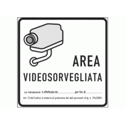 Cartello Videosorveglianza adesivo.

