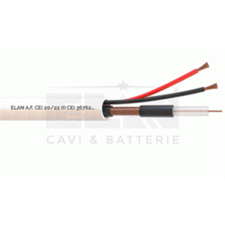 Ccavo coassiale RG59+2X0,75.Fornito in matasse da 100m