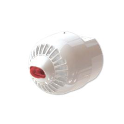 Sirena di allarme multitono da esterno per montaggio a parete completa di lampeggiante. Protezione IP21. Colore bianco con lampeggiante rosso.CPR certified to EN54:3 and EN54:23