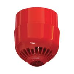 Avvisatore ottico/acustico da esterno multi tono autoalimentato dal loop. Colore rosso. Base alta. Montaggio a soffitto. Protezione IP65.CPR certified to EN54:3 and EN54:23