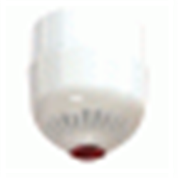 Avvisatore ottico/acustico da esterno multi tono autoalimentato dal loop. Colore bianco con lampeggiante rosso. Base alta. Montaggio a soffitto. Protezione IP65.CPR certified to EN54:3 and EN54:23