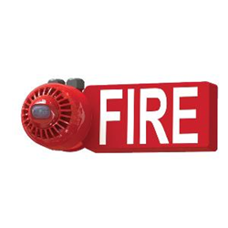 Targa di supporto per avvisatori ottico acustici con pittogramma "FIRE"