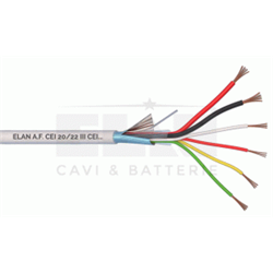 Cavo composto schermato. 2x0,50+6x0,22 Grado 2°.  Fornito in matasse da 100MT.