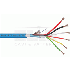 Cavo composto schermato. 2x0,50+4x0,22.GR4 AZZURRO Fornito in matasse da 100m.