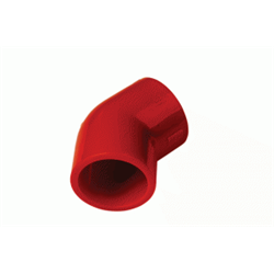 Curva di giunzione a 45° in ABS di colore rosso per tubazione diametro 27mm.