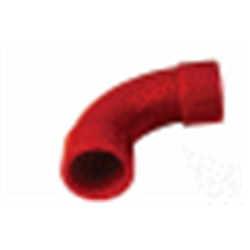 Curva di giunzione a 90° in ABS di colore rosso per tubazione diametro 27mm.