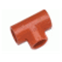 Derivazione a T in ABS di colore rosso per tubazione diametro 27mm.