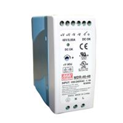 Alimentatore CC da guida DIN per moduli I/O µltraLink. 24 VCC, 40W, 85 – 264 VCA 47 – 64 Hz input, CC OK relè