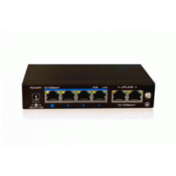SWITCH EHTERNET MINI 4+2. 4 PORTE POE+60W 10/100M. 2 PORTE UPLINK 10/100M.MODALITA