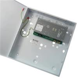 Alimentatore di emergenza 24Vcc - 10A + 0,7A per ricarica batterie, in custodia metallica. Spazio interno per l’alloggiamento di 2 batterie 12V-15Ah tipo BS131 (non fornite). 