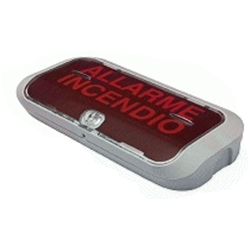 Targa ottica per segnalazione di allarme incendio. Certificazione EN54-23 con LED