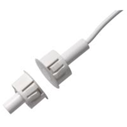 Contatto magnetico installazione ad incasso per porte in ferro, con 6m di cavo, alta sicurezza, certificato EN Grado 3 e VDS. Bianco