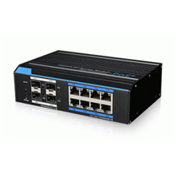 Switch industriale PoE++ 4 porte uplink SFP 10/100/1000M +8 porte downlink ethernet 10/100/1000M