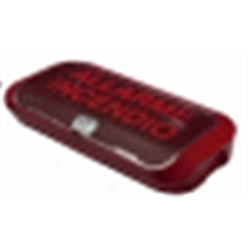 Targa ottico-acustica EN54-23 e EN54-3, led sincronizzato, ingresso per secondo tono/ basso assorbimento LC mode, c/retroillumin.- corpo rosso