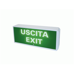 targa ottica a led 12/24v fisso o lampeggiante con buzzer-  5 scritte  intercambiabili verdi