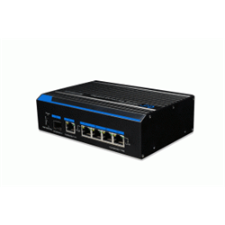 Switch PoE+ industriale Downlink: n.4 porte 10/100/1000M PoE. Uplink: n. 1 SFP Gigabit.