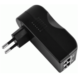PoE Injector a spina data in/out RJ45. 12W 10/100Mbps Standard PoE: 802.3af