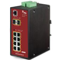8-Port 10/100/1000Base-Tx IEEE802.3af/at Copper Ports + 2-Ports 100/1000 SFP Managed Switch 
(-40~75°C) - Power 48V DC