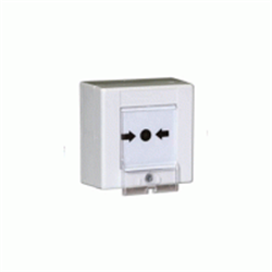 pulsante bianco ripristinabile a chiave- 2 contatto con led  - con sportello   - certificato EN5411 CE0051-CPD-0252