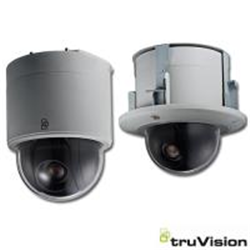 Dome PTZ TruVision™, HD-TVI, 1080P, 32X, WDR, installazione a soffitto o ad incasso. Uscita video duale TVI e 960H, controllo telemetria TVI/RS485/RS422, 24VAC, IP54.