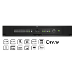 TruVision™ TVR46 Registratore HD-TVI Ibrido a 16 canali, 100% IP, 16TB (4x4TB).
