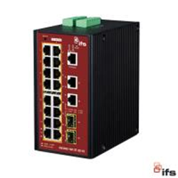16-Port 10/100/1000Base-Tx IEEE802.3af/at Copper Ports + 2-Ports 100/1000 SFP and 2-Ports 100/1000 RJ45 Managed Switch - (-40~75℃) - Power 48V DC
