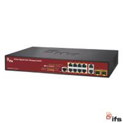 8-Port 10/100/1000Base-Tx IEEE802.3af/at Copper Ports + 2-Ports 100/1000 SFP & 2-Ports 10/100/1000 RJ45 Managed Switch.