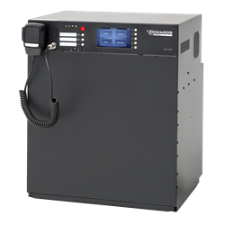 Unità EVAC VES compatta "all in one" 4 zone 8 linee, amplificatori 2x320W, 1 messaggio simultaneo; Alimentatore e caricabatterie in Box. CPR