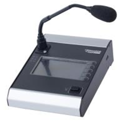 Postazione microfonica di zona con display LCD 4,5” e 5 tasti selezione configurabili + PTT, TCP-IP PoE