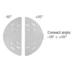 Accessorio di unione diffusori a colonna in metallo. Angolo di rotazione sino a 15°.