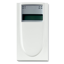 Tastiera con display 2 linee, design moderno ed ergonomico per centrali Advisor Advanced. Dotata di lettore di prossimità integrato.