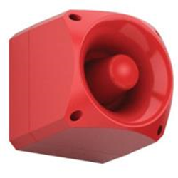 Sirena di allarme multitono ad alta potenza 110dBA@1mt tono 1, basso assorbimento per esterno, montaggio a parete. Grado di protezione IP66. Colore rossa. Certificata CPR EN54-3