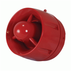 Sirena da loop con protocollo CAST da 100dB con isolatore in policarbonato rosso.