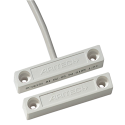 Contatto magnetico a giorno con cavo. GAP 15 mm. Resistenze da 4,7 Kohm integrate. IP 68. EN50131 Grado 2.