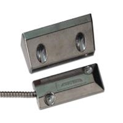Contatto magnetico in alluminio a pavimento. GAP 75 mm. Cavo armato. IP68. Resistenze di fine linea da 4,7 Kohm incluse. EN50131 Grado 2