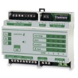 Centralina a 4 ingressi 4-20 mA per montaggio su barra-DIN. Alimentazione 110 -240 Vca 50/60 Hz. Dimensioni: DIN-EN50022. Idonea per rivelatori di gas infiammabile e tossici 4-20mA, soglie di pre-allarme e allarme preconfigurate.