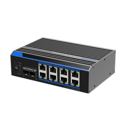 SWITCH INDUSTRIALE 8P. POE + 2P. UPLINK SFP TVCC FAST RING WATCHDOG
