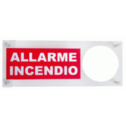 Scritta Plexi con foro per sirena ALLARME INCENDIO