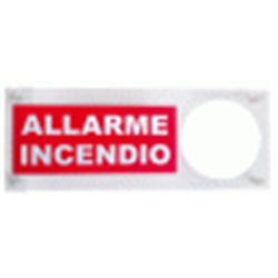 Scritta Plexi con foro per sirena ALLARME INCENDIO