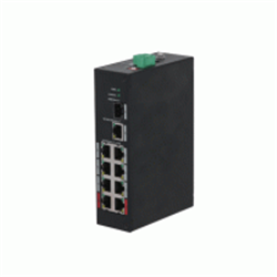 Switch hardened unmanaged con 10 porte (8 PoE  10/100 Mbps <96 W + 2 Gigabit uplink)