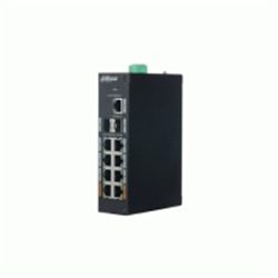 Switch hardened L2 unmanaged con 11 porte Gigabit  (8 PoE <120 W + 2 uplink), capacità switching 33 Gbps