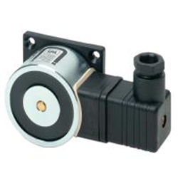 Elettromagnete con controplacca per fissaggio a muro stagno IP65. Forza di ritenuta 490N.