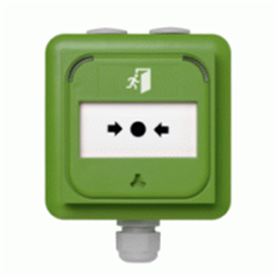 Avvisatore manuale ripristinabile, colore verde, IP67