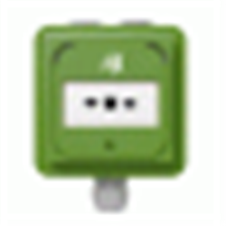 Avvisatore manuale ripristinabile, colore verde, IP67