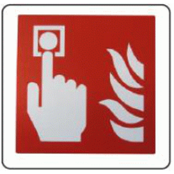 Cartello segnalatore pulsante incendio completo di kit di fissaggio 175*175*4mm (H*L*P)