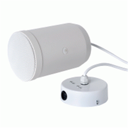 Proiettore di suono pendente 10W 100V, IP66, diametro 13,5 cm, colore bianco, materiale ABS. CPR