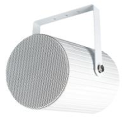 Proiettore di suono da parete / soffitto 20W 100V, IP66, diametro 14,3 cm, colore bianco, materiale alluminio. CPR